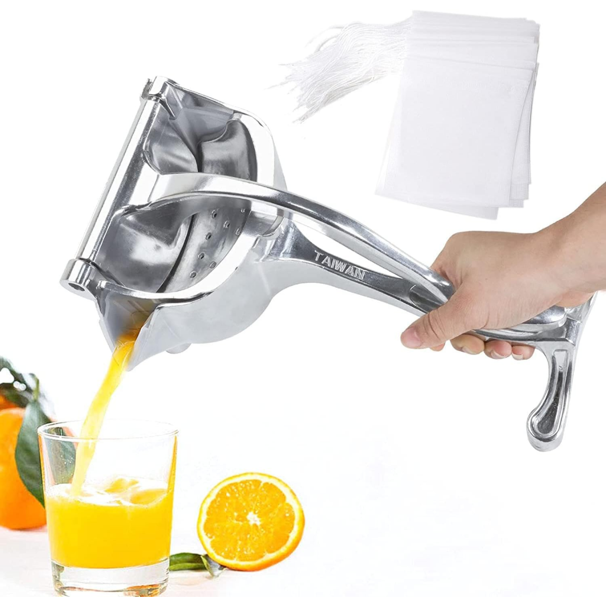 Exprimidor Manual de Frutas en Aluminio Reforzado | Extractor de Jugos Cítricos Antigoteo para Hogar o Negocio