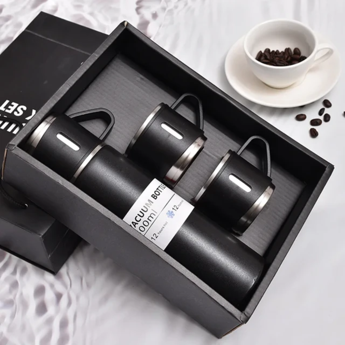 Termo Inox con Tapa Tipo Vaso | Conserva Frío y Calor hasta 17 Horas con Botón CLICK RÁPIDO
