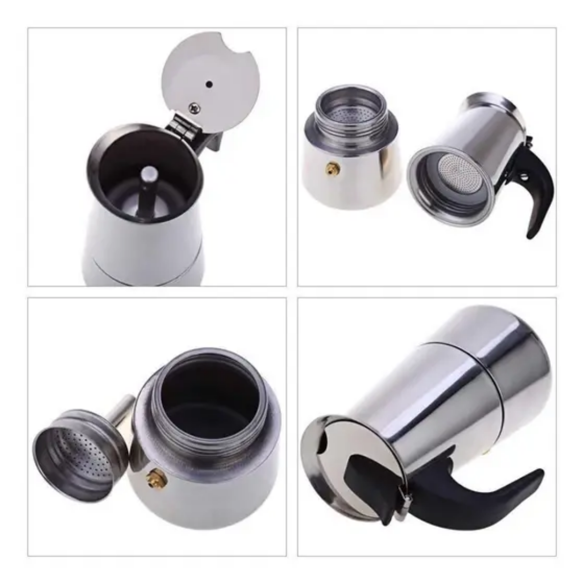 Cafetera Moka Italiana de 6 Tazas | Espresso Manual en Acero Inoxidable