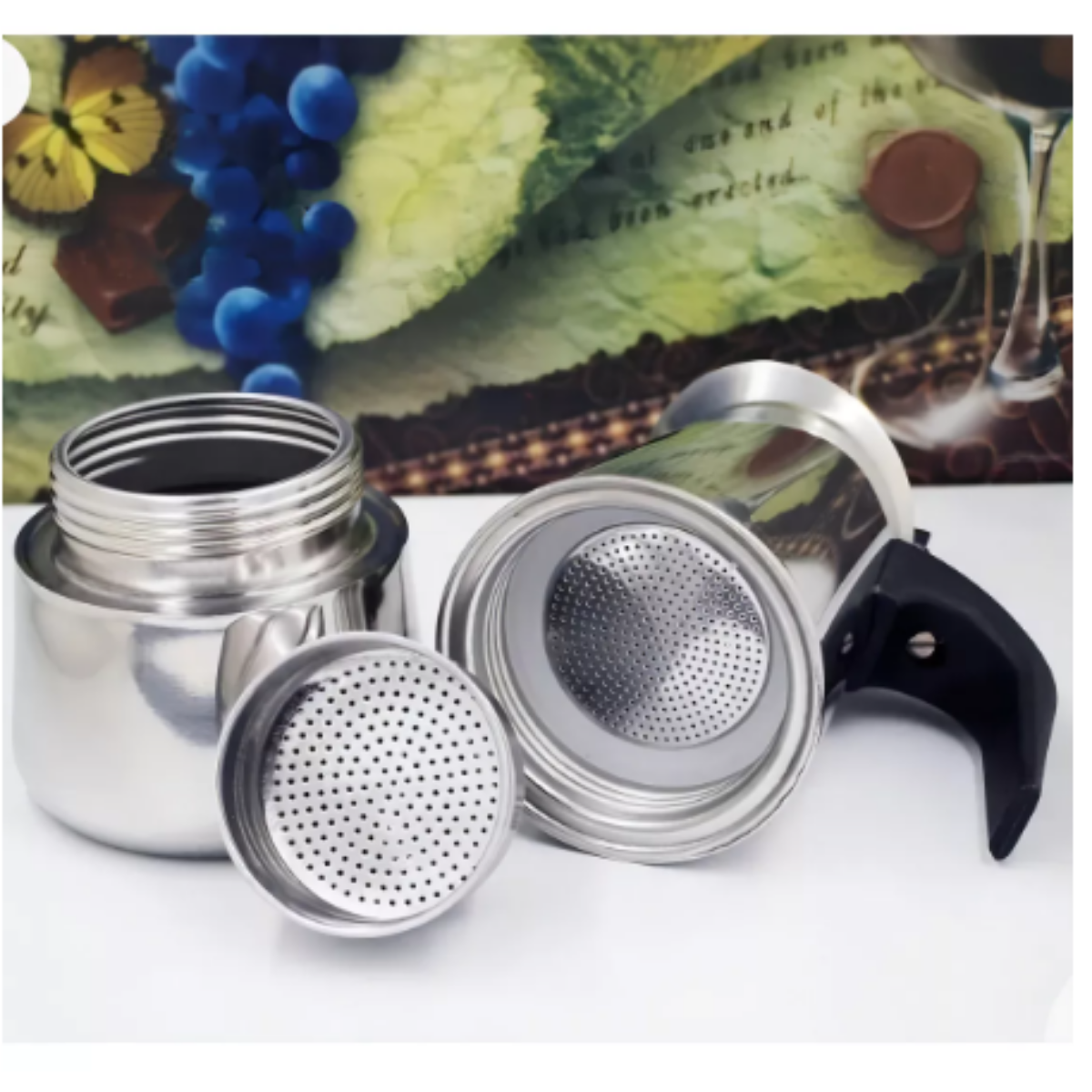 Cafetera Moka Italiana de 6 Tazas | Espresso Manual en Acero Inoxidable