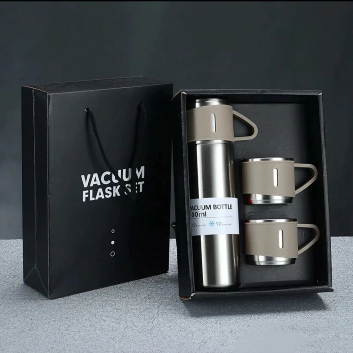Termo Inox con Tapa Tipo Vaso | Conserva Frío y Calor hasta 17 Horas con Botón CLICK RÁPIDO