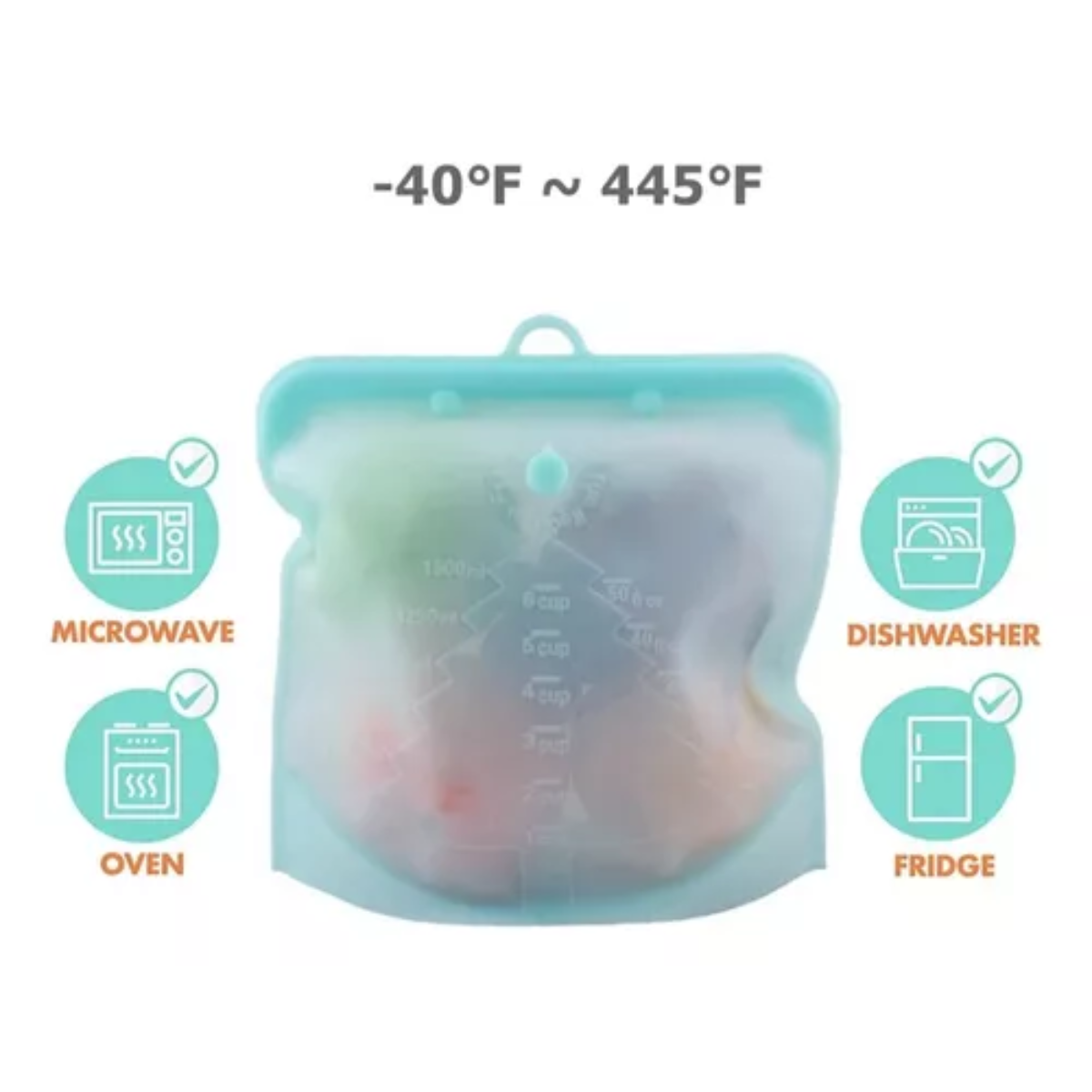 Bolsa Hermética Reutilizable de Silicona 500 ml x1 | Conservación de Alimentos Pd57
